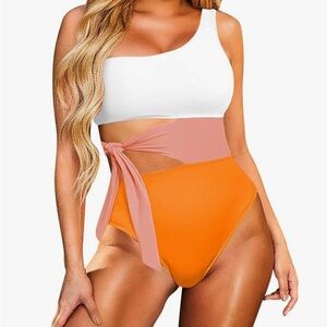 Colorblock One-Shoulder Swimsuit NEVER WORN!